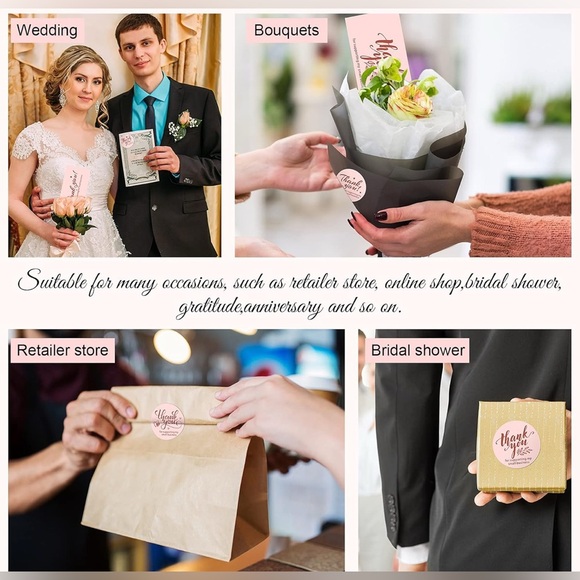 Outus 600 Pieces Thank You For Supporting My Small Business Cards and Stickers - Picture 4 of 7